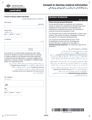 Centrelink Consent Disclose Medical Information