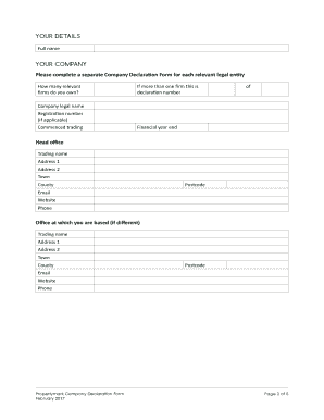 COMPANY DECLARATION FORM Propertymark Co