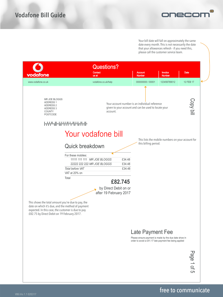 Vodafone Postpaid Bill Download PDF  Form