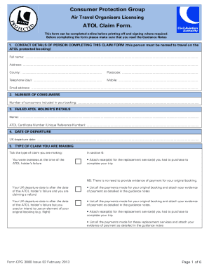 Protection Atol Claim Form