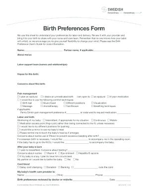 Swedish Birth Preferences Form