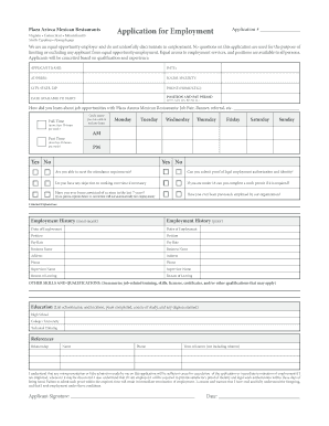 Azteca Application Employment Form