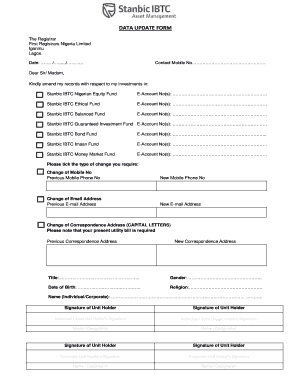 Stanbic Ibtc Account Upgrade  Form