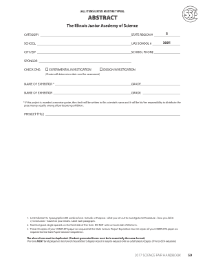 Abstract Science Fair  Form