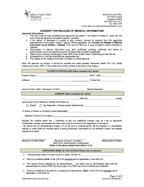 Khoo Teck Puat Hospital Medical Report  Form