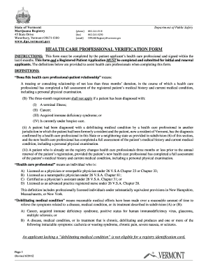  Health Care Professional Verification Form  Vermont Gov  Vcic Vermont 2017