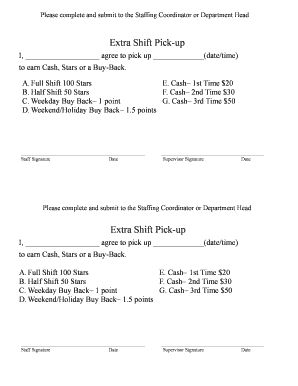 Shift Pick Up Form