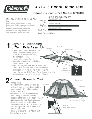 Coleman 13x13 3 Room Dome Tent  Form