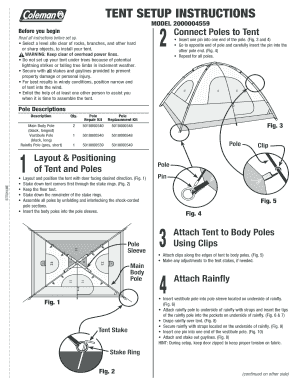 Tent Instructions  Form