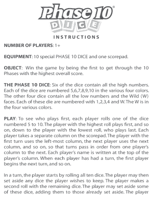 Phase 10 Rules PDF  Form