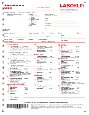 Client Number Barcode Laboklin  Form