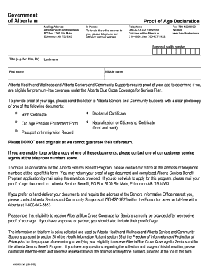 Proof of Age Declaration Form