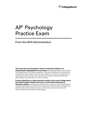 AP Psychology Practice Exam Mpreese Weebly Com  Form