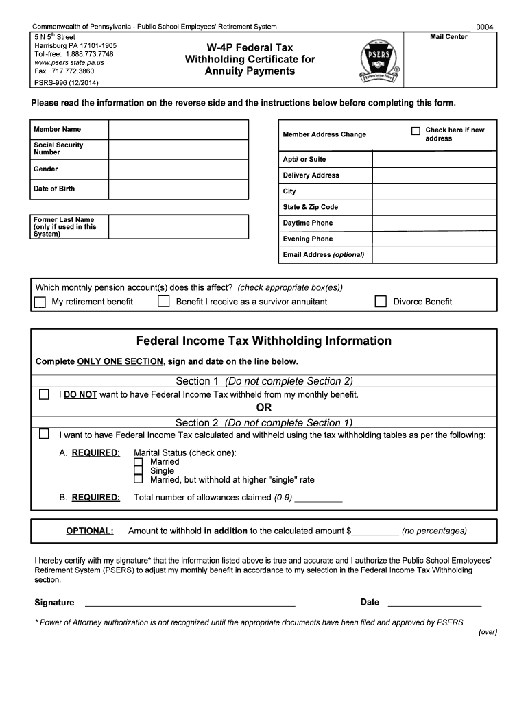 Pa W4 PDF 20142024 Form Fill Out and Sign Printable PDF Template