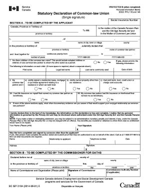 Statutory Declaration of Legal Marriage  Form