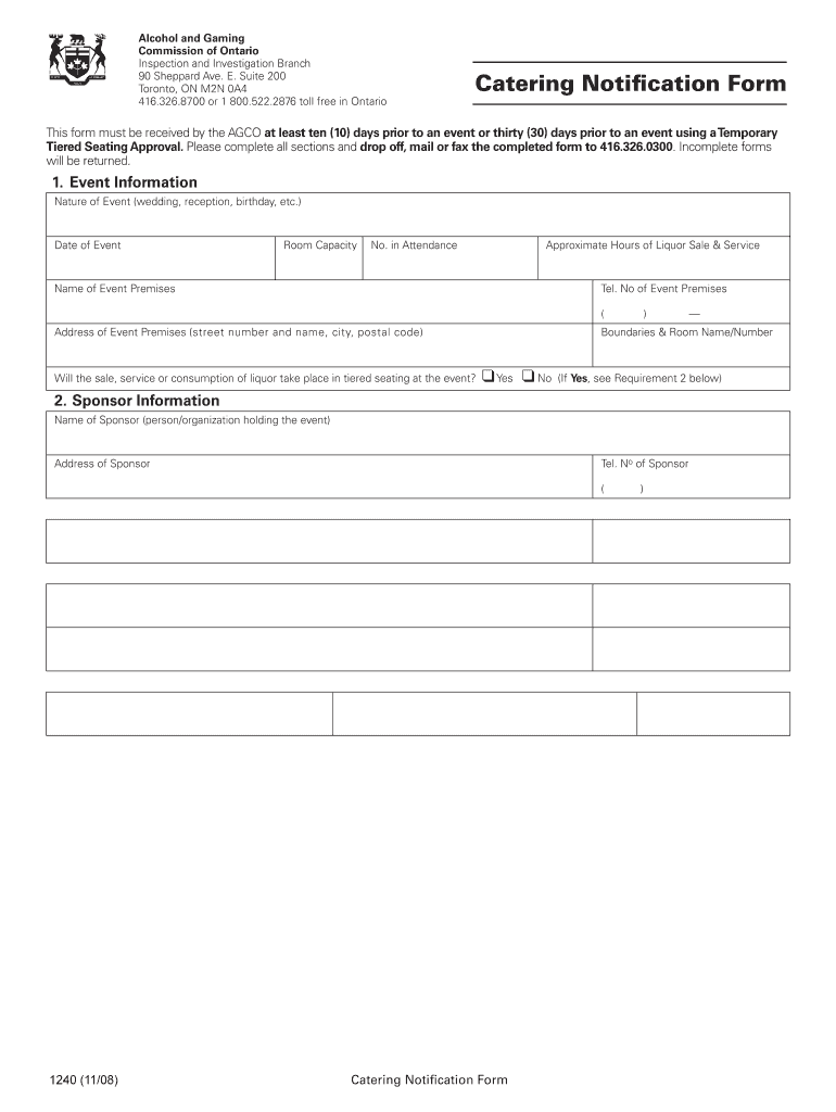 1240 Catering Notification Form 08  Agco on