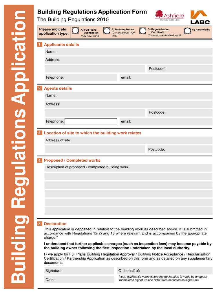 New BR Application Form DOCX Ashfield Gov