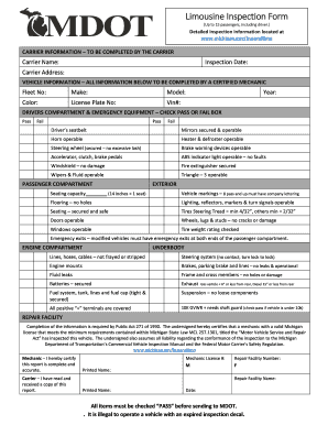 Limousine Inspection Form