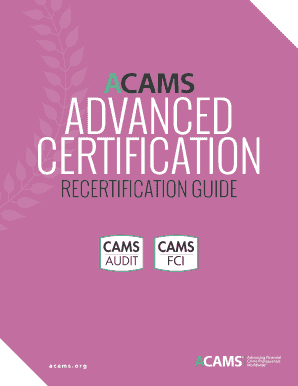 Get and Sign Acams Recertification  Form