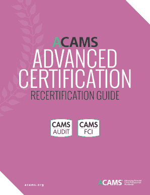 Acams Recertification  Form