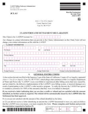 LADWP Billing Settlement Administrator P O Box 43449  Form