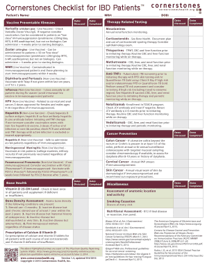 Cornerstone Ibd Checklist  Form