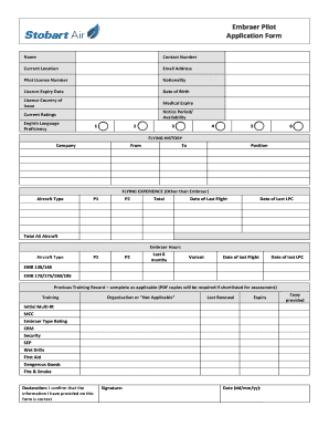 Embraer Pilot Application Form Stobartgroup Co Uk Stobartgroup Co