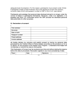 Information and Declaration of Consent under Article 4 Paragraph 5 Data Protection Act on Processing Data within the Scope of Th