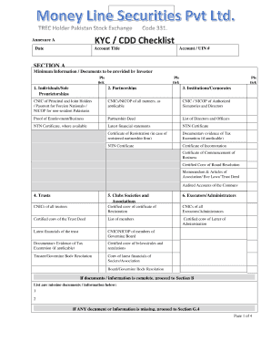 Kyc Checklist PDF  Form