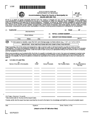 Accommodations Report by County or Municipality for  Form