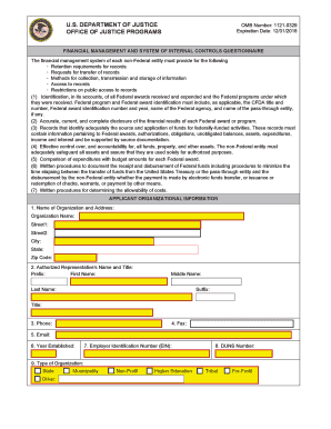 Internal Control Questionnaire PDF  Form