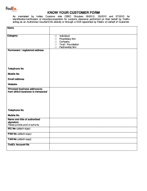 Fedex Kyc Form Download