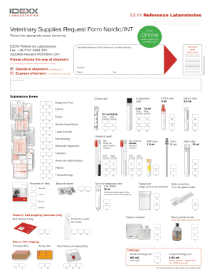 Veterinary Supplies Request Form NordicINT Idexx