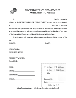 Modesto Authority  Form
