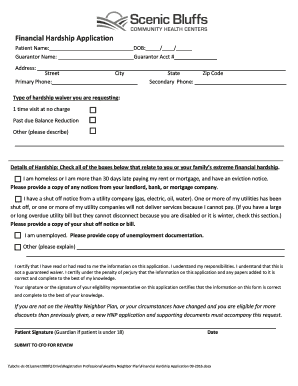 Financial Hardship Form