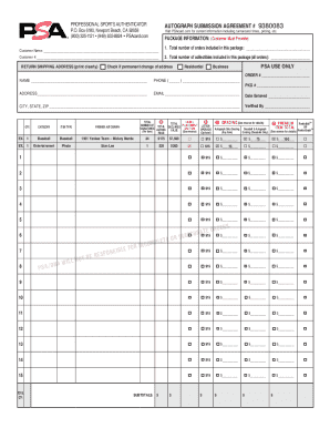 Psa Submission Form