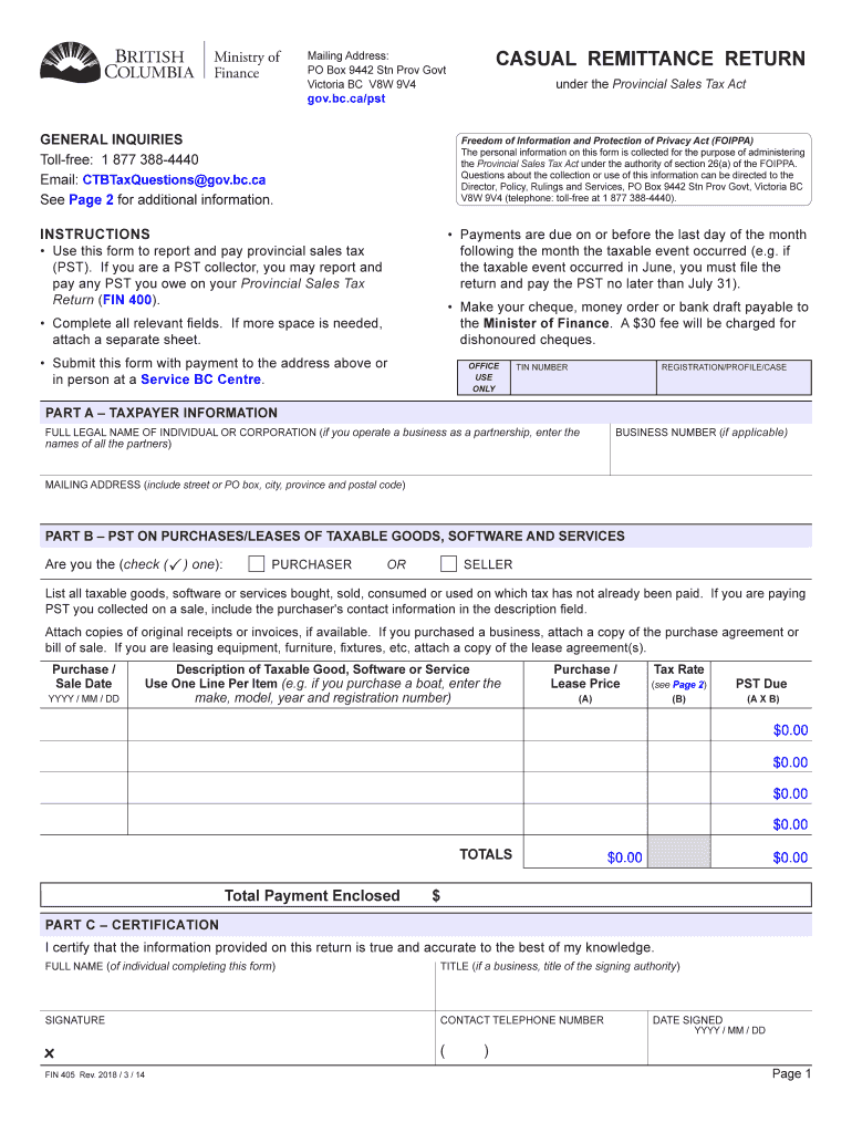 Fin 405  Form