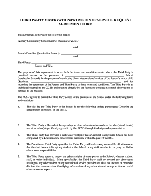 Third Parties Agreement  Form
