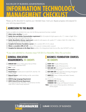 Get and Sign INFORMATION TECHNOLOGY MANAGEMENT CHECKLIST