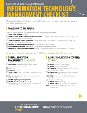 INFORMATION TECHNOLOGY MANAGEMENT CHECKLIST