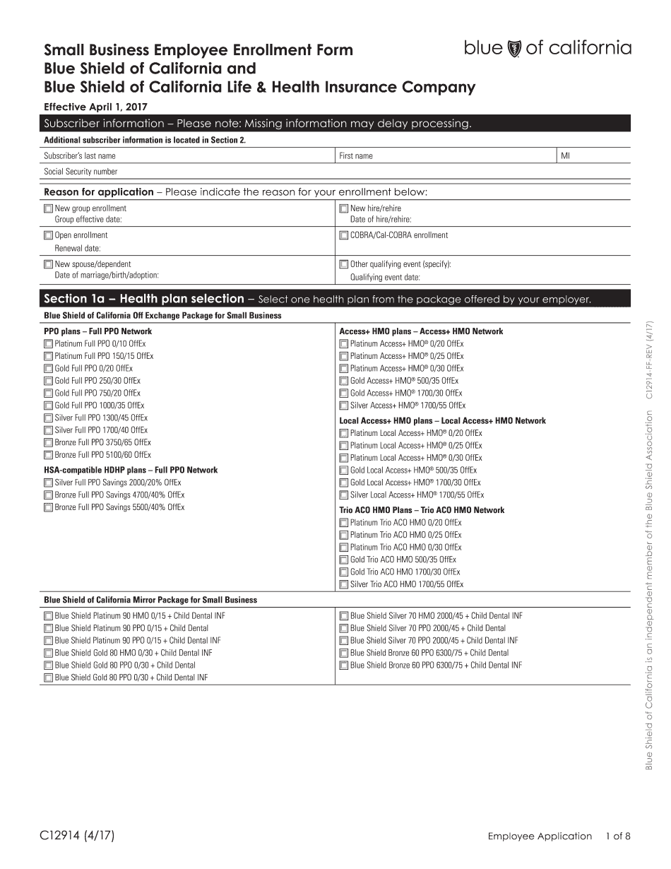  Employee Enrollment Application 2013