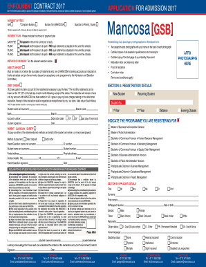 Mancosa Application Form
