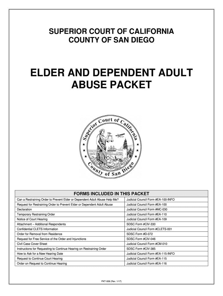  Elder and Dependent Adult Abuse Packet San Diego Superior Court Sdcourt Ca 2018