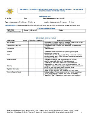 Appendix 4a PSOM SNE for Children June 15th Version DOC Neurology  Form