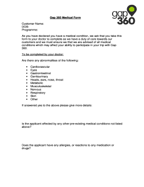  Gap 360 Medical Form DOC 2014