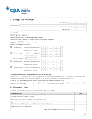 Cpa Ontario Chargeable Hours Form