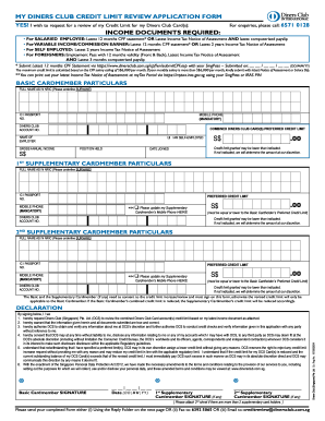 Diners Credit Limit Review Form - Fill Out and Sign Printable PDF Template  | signNow