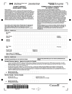 Service Canada Direct Deposit Enrolment Form 2013