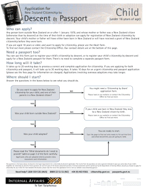 Descent &amp; Passport  Form