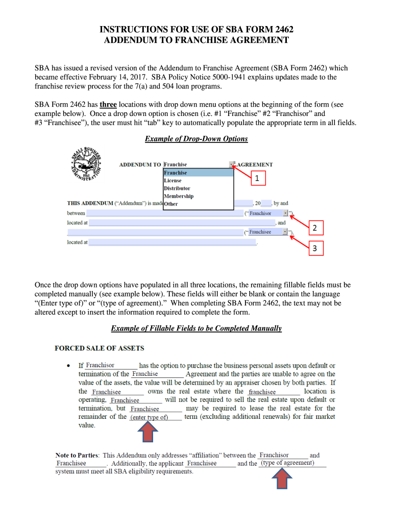  Sba Form 2462 2017